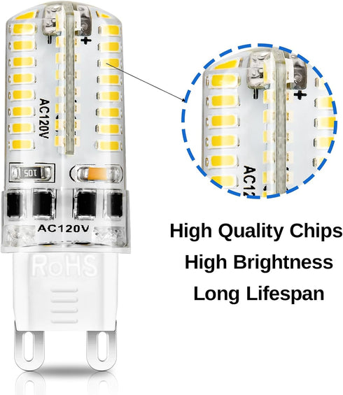 YGS-Tech Dimmable G9 LED Bulbs, 4W(35W Halogen Equivalent), 6000K Daylight White, CRI80, G9 Base Bulb for Chandelier, Interior Decoration Lighting...