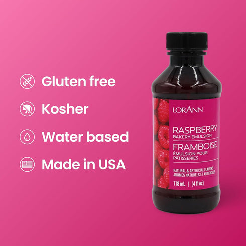 LorAnn Oils Raspberry Bakery Emulsion: True Essence, Ideal for Boosting Fruit Tones in Cakes, Cookies & Desserts, Gluten-Free, Keto-Friendly, Extr...