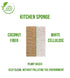 Natural Kitchen Sponges Compostable Cellulose and Coconut Scrubber Sponge Pack 6 Eco Walnut 100% Coconut Sponge Eco Friendly Biodegradable Non Scr...