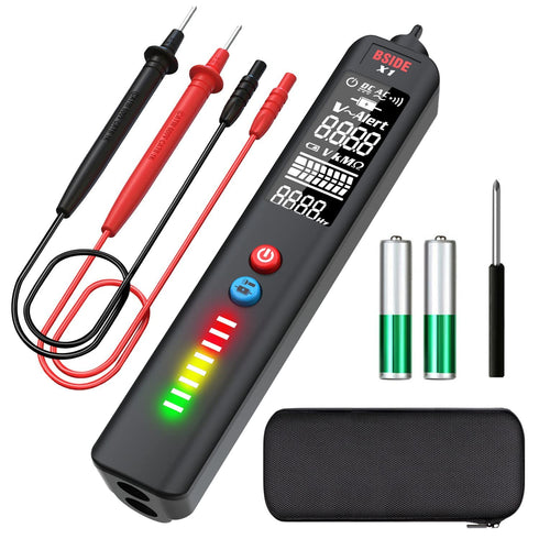 BSIDE EBTN LCD Voltage Detector, 3-Line Display Non-Contact AC Voltage Tester Pen, Adjustable Sensitivity, Dual Range 6V-1000V/90V-1000V Electrici...