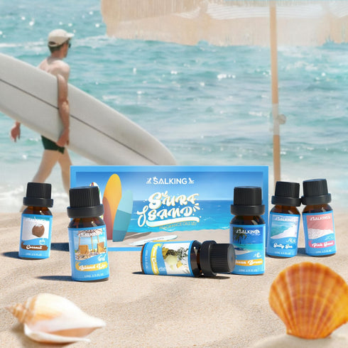 SALKING Surf & Sand Fragrance Oils, Premium Essential Oil for Diffuser, Scented Oil Gift Set for Soap Candle Making - Ocean Breeze, Salty Sea, Pin...