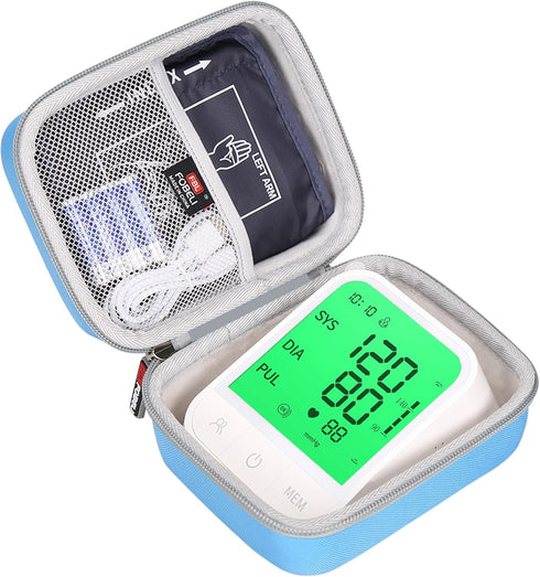 Carrying Case Compatible with Femometer/Invaxe/Alcedo/ALPHAGOMED Automatic Blood Pressure Monitor for Upper arm Adjustable BP Cuff, Hard Protectiv...