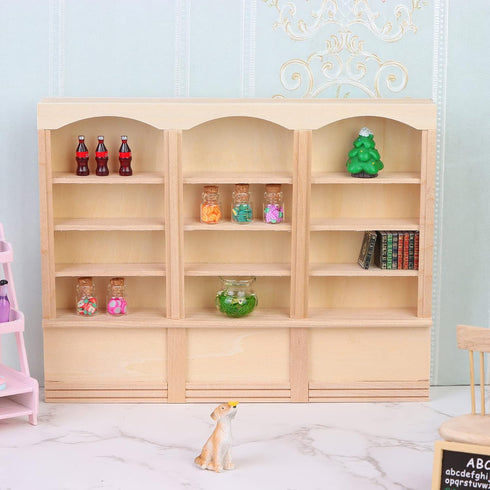 1:12 Dollhouse Mini Bookcase Display Shelf Bookshelf Locker Doll House Decor Dollhouse Furniture Accessories...