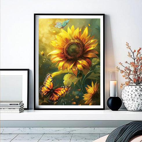 INNOHUB Diamond Painting Kits for Adults Sunflowers Butterfly Diamond Art Kits 5D DIY Full Drill Diamond Dots Paintings Kits for Adults Beginner G...