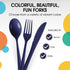 Disposable Navy Plastic Forks 50 Pcs - Heavy Duty Navy Plastic Disposable Cutlery - Navy Disposable Flatware, Navy Plastic Silverware, Plastic For...