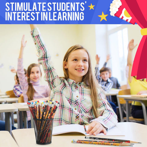 Sherr 36 Pcs Back to School Pencils First Day School Pencils Movie Night Pencils with Eraser Holiday Pencils Bulk for Kids Student Carnival Prize ...