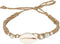 BlueRica Hemp Anklet Bracelet with White Cat's Eye Beads & Cowrie Shell...