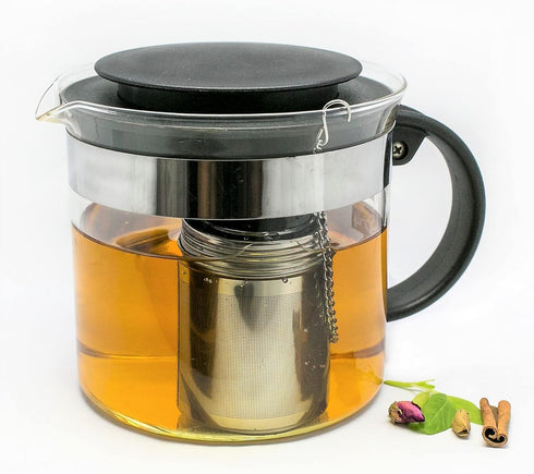 URBAN ESCAPE Tea Steeper For-Loose Tea Leaf (2 PACK-LARGE for Teapot/Kettle & SMALL for Mug/Cup 20oz) Tea Infuser Tea Diffuser Extra Fine Mesh Sta...