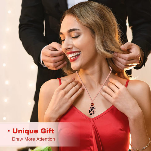 4 Pieces Crystal Necklace Holder Empty Stone Crystal Holder Adjustable Rope Necklace Cord Quartz Crystal Raw Stone Necklace Cord Handmade Woven Ne...