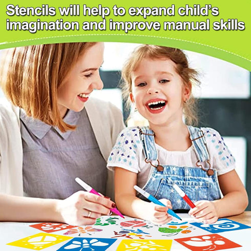 LanMa Drawing Stencils for Kids, 48 Pieces Plastic Drawing Painting Stencil Templates for Kids Crafts School Art Projects...