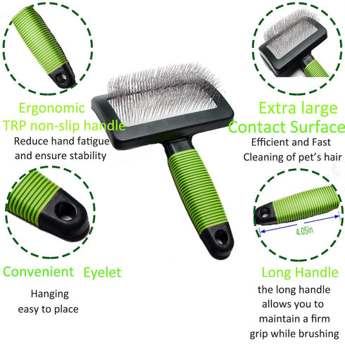 Slicker Brush for Golden Doodle, Dog Hair Brush for Grooming Large Pet Hair, Poodle Labradoodle Bernedoodle Dog Long Pin Slicker Brush (LONG)...