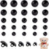 PH PandaHall 300pcs Black Crafts Eyes, 5 Sizes Animal Eyes Round Domed Buttons Black Mushroom Eyes Sewing Shank Button Solid Eyes for Crochet Pupp...