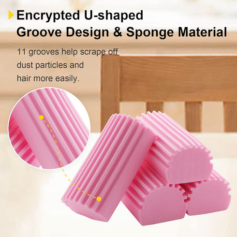 4-Pack Damp Clean Duster Sponge, Sponge Cleaning Brush, Duster for Cleaning Blinds, Glass, Baseboards, Vents, Railings, Mirrors, Window Track Groo...