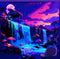 Algasan Blacklight Mushroom Waterfall Tapestry Black Light Nature Tapestry Landscape Tapestry Forest Starry Night Fantasy Wall Hanging Tapestries ...