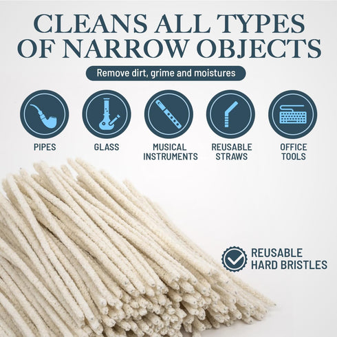 (200) Lova Pipe Cleaners Bulk (Hard Bristle) Easily Cleans, Glass Pipe Cleaner for Cleaning, Glass Pipes, Pipecleaners, Chenille Stems, (6 Inchs),...