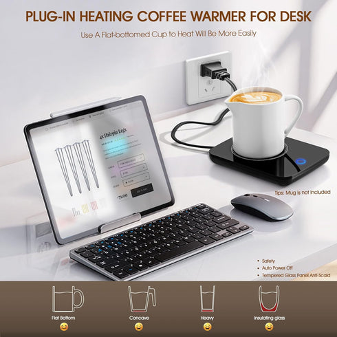 Misby Mug Warmer, Coffee Cup Warmer with Auto Shut Off, Gravity-Induction Coffee Warmer for Desk Use, Coffee Mug Warmer for Coffee Lovers Gift Kee...