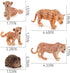 Leopard Figure Panther Figurine 5PCS Realistic Cheetah Toys Baby Leopard Figurine Hedgehog Figure Collectible for Boys and Girls Cake Toppers Chri...