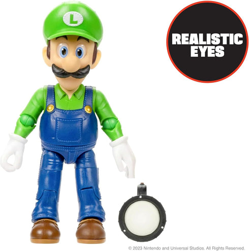 THE SUPER MARIO BROS. MOVIE - 5 Inch Action Figures Series 1 – Luigi Figure with Flashlight Accessory...