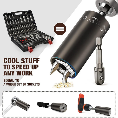PASTACO Universal Socket Tool Set with Power Drill Adapter - Christmas Gifts for Men...
