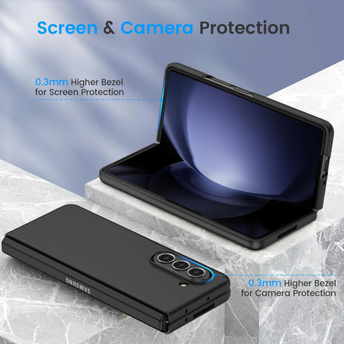 Ruky for Samsung Galaxy Z Fold 5 Case, Full Body Cover with Built-in Screen Protector, Support Wireless Charging Hard PC Slim Protective Case for ...