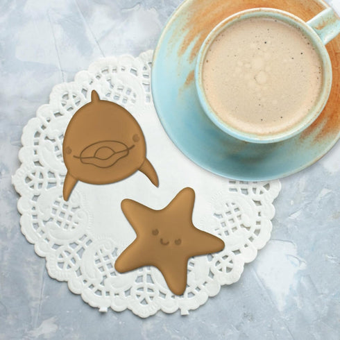 Cookie Cutters Variety Pack of 10 – Food Safe Plastic Under The Sea Cookie Cutters – Cookie Cutters for Kids Fish Cookie Cutter for Baking, Decora...