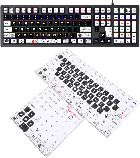 Hilitand Universal Desktop Computer Keyboard Sticker for 84 to 108 Key Keyboard,JP-603 PVC Frosted DIY Mechanical Keyboard Sticker,Gaming Keyboard...