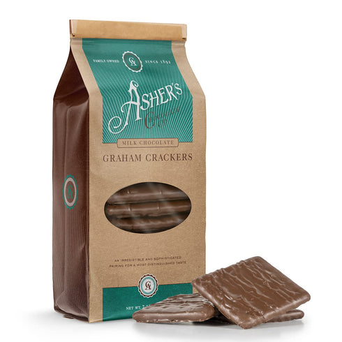 Asher's Chocolates Company, Chocolate Covered Graham Crackers, Made From the Finest Kosher Chocolate, Small Batches, Family Owned Since 1892 (7.15...
