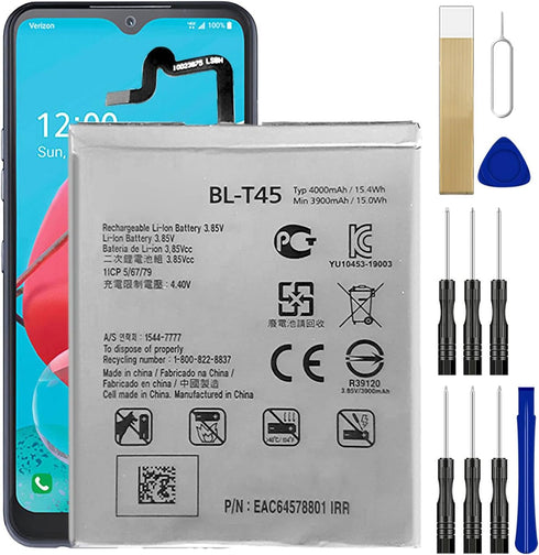 for LG K51 Battery Replacement BL-T45 LMK500MM LM-K500UM3 K50S LM-X540ZMW K51 LM-K500UM with Free Toolkit Adhesive...