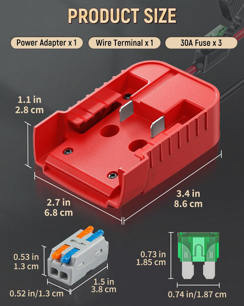 Vibit 2 Pack Power Wheel Adapter for Milwaukee M18 Battery with Switch, DC Power Adapter, 18 V Battery Adapter for RC Car Truck DIY & Robotics, Ba...