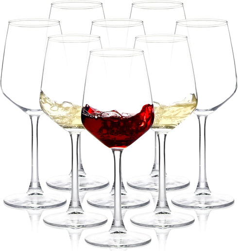Long Stem Wine Glasses Set of 8, 12oz Clear Red/White for Party, Wedding and Home......