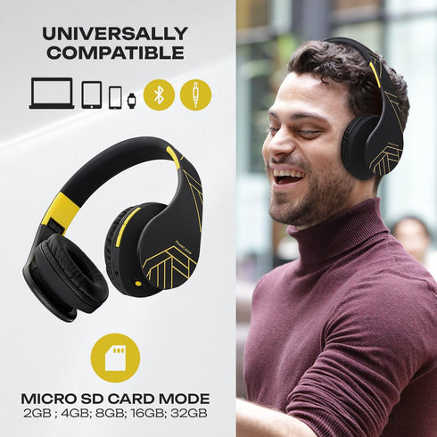 PowerLocus Bluetooth Over-Ear Headphones, Wireless Stereo Foldable Headphones Wireless and Wired Headsets with Built-in Mic, Micro SD/TF, FM for i...