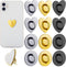 Flutesan 12 Pcs Phone Charm Hook Phone Charms Adhesive Metal Finger Grip Cell Finger Ring Loop Stand for DIY Hanging Round and Heart Holder Cute K...