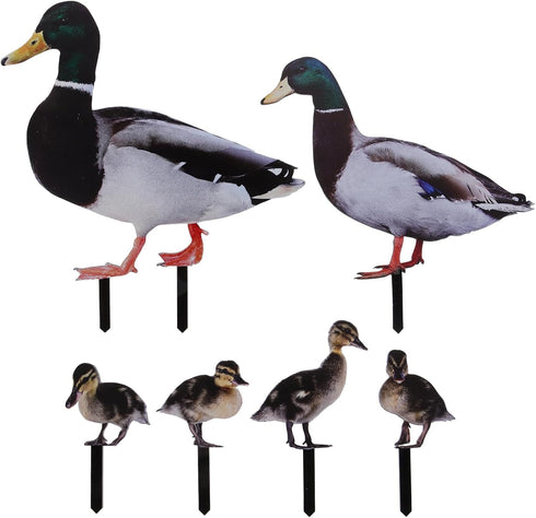 6pcs Garden Decoration Insert Easter Figurines Back Yard Decor Yard Decoration Duck Lawn Sculpture Stake Duck Yard Sign Backyard Decor Animal Inse...