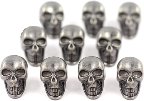 Bezelry 12 Pieces Small Skull Gray Silver Buttons. 16mmX10mm. (Gray Silver)...