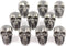 Bezelry 12 Pieces Small Skull Gray Silver Buttons. 16mmX10mm. (Gray Silver)...