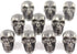 Bezelry 12 Pieces Small Skull Gray Silver Buttons. 16mmX10mm. (Gray Silver)...