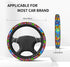 Hippie Flower Steering Wheel Cover Car Accessories Cute for Women Girls Girly Universal 15 Inch Neoprene Auto Interior Decor Anti Slip Car Truck P...