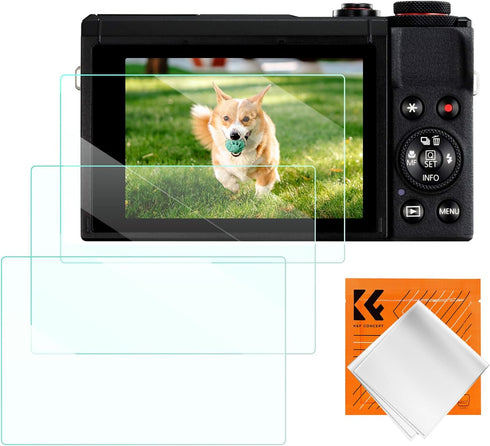 K&F Concept [3pcs Screen Protector for Canon G9X II G9X G7X III G7X II G7X G5X II G5X Camera, Ultra Clear Tempered Glass Screen Protector, Anti Sc...