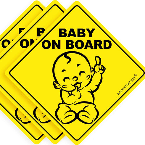 2023 Design- Baby on Board Sticker Sign (3 Pack), Baby Board, Baby car Sticker, Baby car Decal, US Department of Transportation Recommend Color & ...