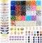 DULEFUN Pony Beads Bracelet Making Kit 24 Colors Kandi Pony Beads with Letter Alphabet Clay Heart Beads and Charms Hair Beads Braids for Women Gir...