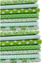 14 Pieces Assorted 7 Designs Square Fabric Bundles Sewing Square Patchwork Precut Fabric Scraps for DIY Quilting Applique Doll Dress Making (Green...