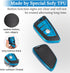 for BMW Cover With Leather Keychain, Advanced Blade Shape Soft TPU Surface Grain Fob Cover for New BMW Smart Key (Blue B)...