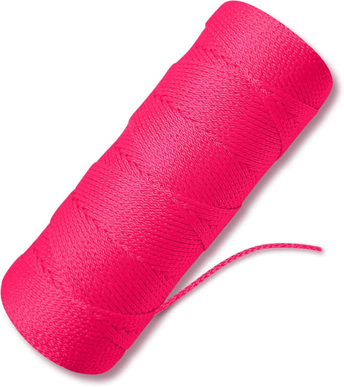 Fluorescent Pink Mason Line String Line - #18 Braided Nylon String - 250 Ft Length - Nylon Twine for Gardening Or Masonry Tools - Perfect Construc...