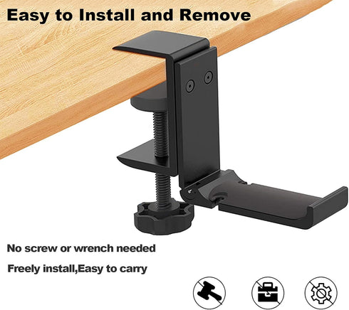 Aluminum Headphone Stand Hanger Foldable with Cable Organizer Headset Holder, Non-Slip Desk Hook Space Save Universal Headphone Mount...