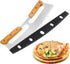 Pizza Cutter Rocker with Wooden Handles & Protective Cover by Zocy, 14" Sharp Stainless Steel Pizza Slicer Wheel, Big Pizza Knife Cutters for Kitc...