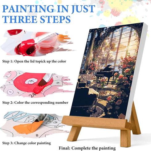 PRASIO Paint by Numbers Kit for Adults Beginner, Flower Landscape Adult Paint by Number Kits, DIY Acrylic Paint by Numbers Kit for Adults Canvas f...