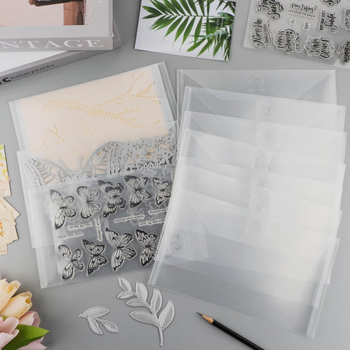 BAOFALI30 Pcs 7x5inch Stamp & Die Storage Pockets Resealable Clear Plastic Seal Bags Storagefor Cutting Dies Stamp Crafts for DIY Scrapbooking Pap...