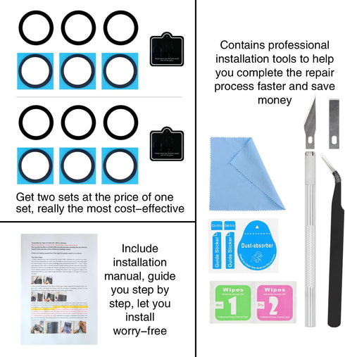 2PCS ASDAWN for Galaxy S22 Ultra Back Rear Camera Lens Glass Replacement for S22 Ultra 6.8 Inches Back Glass Camera Lens Repair kit,with Free Lens...