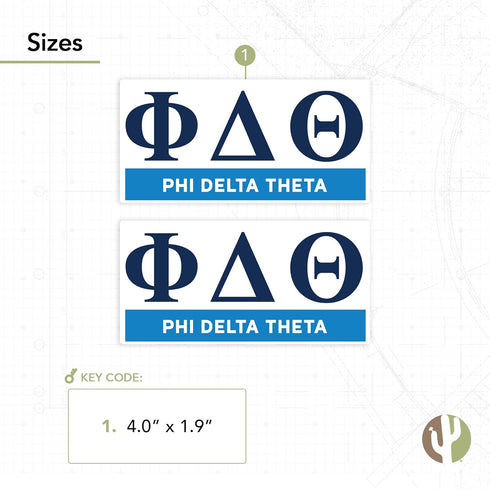 Desert Cactus Phi Delta Theta Sticker 2-Pack Decal Greek for Window Laptop Computer Car (Color/Letter Name Sticker)...
