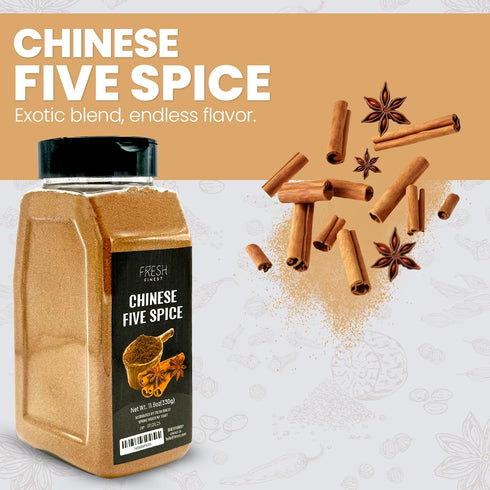 Fresh Finest Chinese Five Spice Powder - 11.6oz (330G) - Authentic Blend for Culinary Delight, Packed in Premium Container...